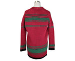 Maje Women's Black Detail Hot Pink / Burgendy / Green Cotton Polyester Cardigan Jacket