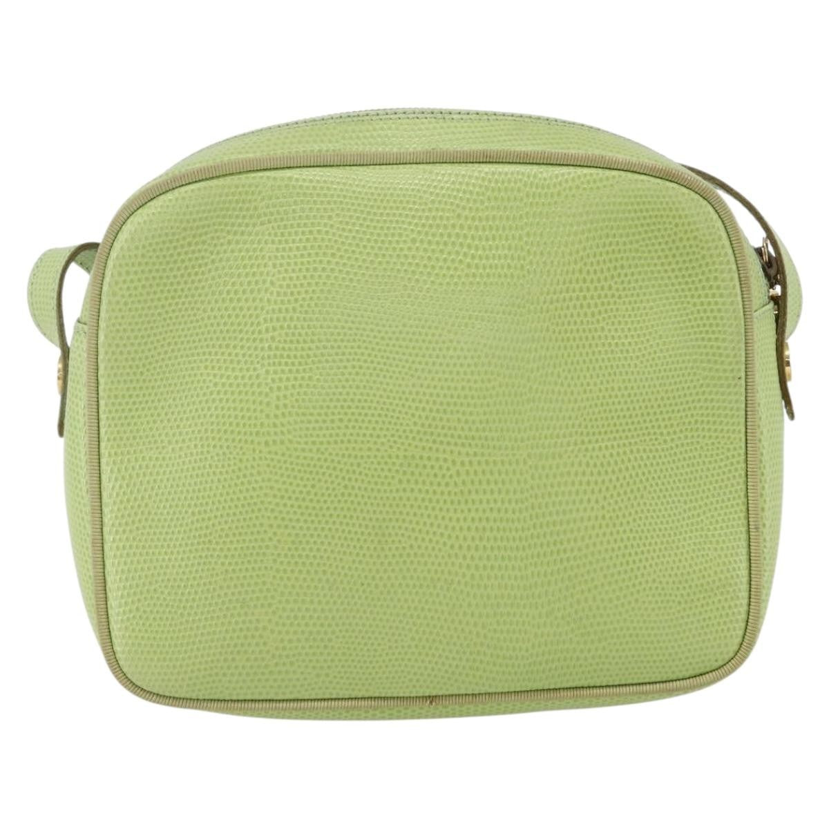 Salvatore Ferragamo Vara Bow Camera Leather Green Leather Shoulder Bag Bag (Pre-Owned)