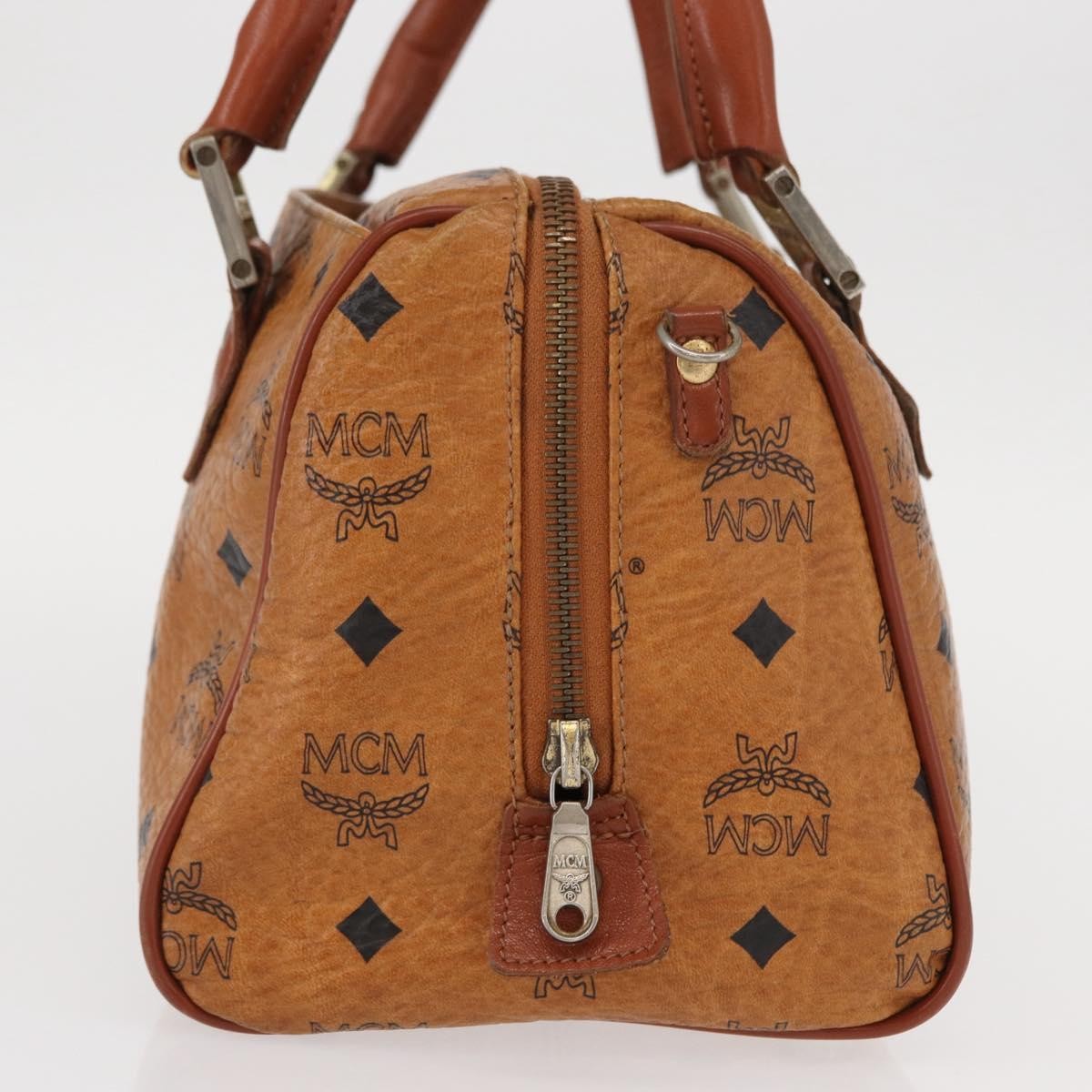 MCM Visetos Logogramme Canvas And Leather Brown Canvas Handbag (Pre-Owned)
