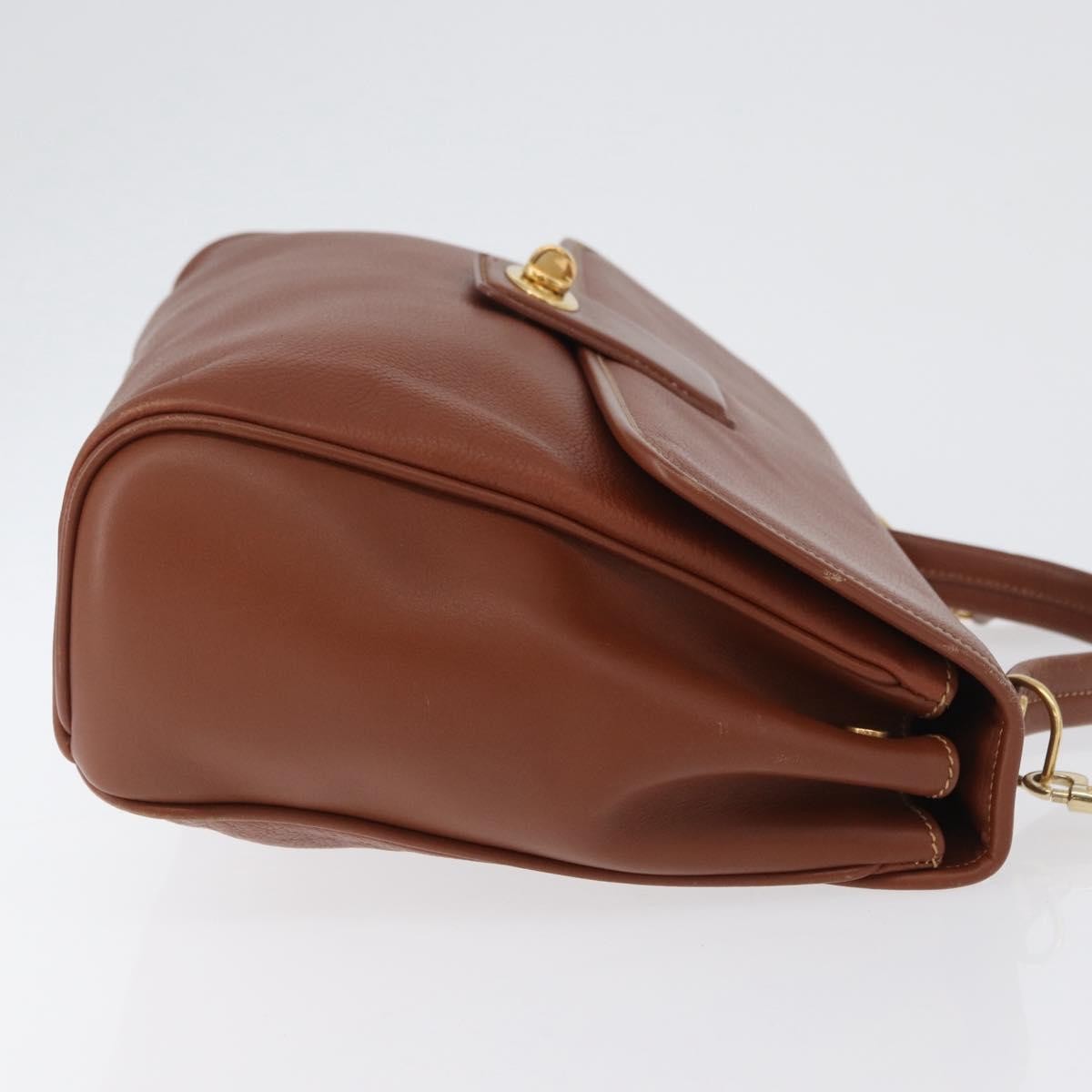 Gucci Vintage Leather Brown Leather Handbag (Pre-Owned)