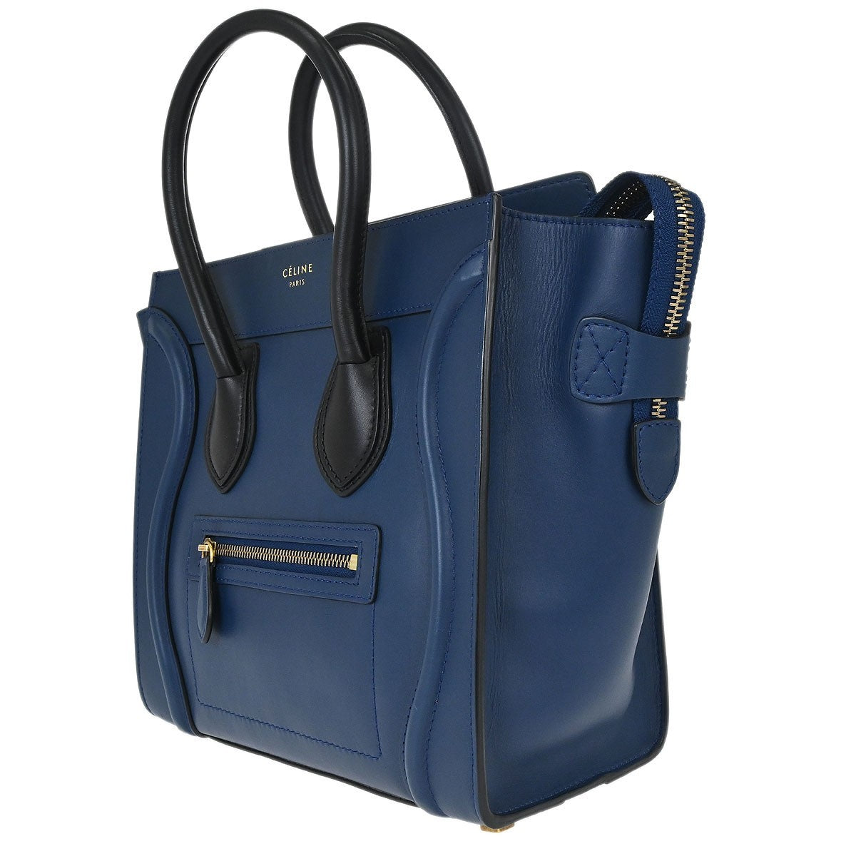 Celine Luggage Smooth Leather Blue Leather Handbag (Pre-Owned)