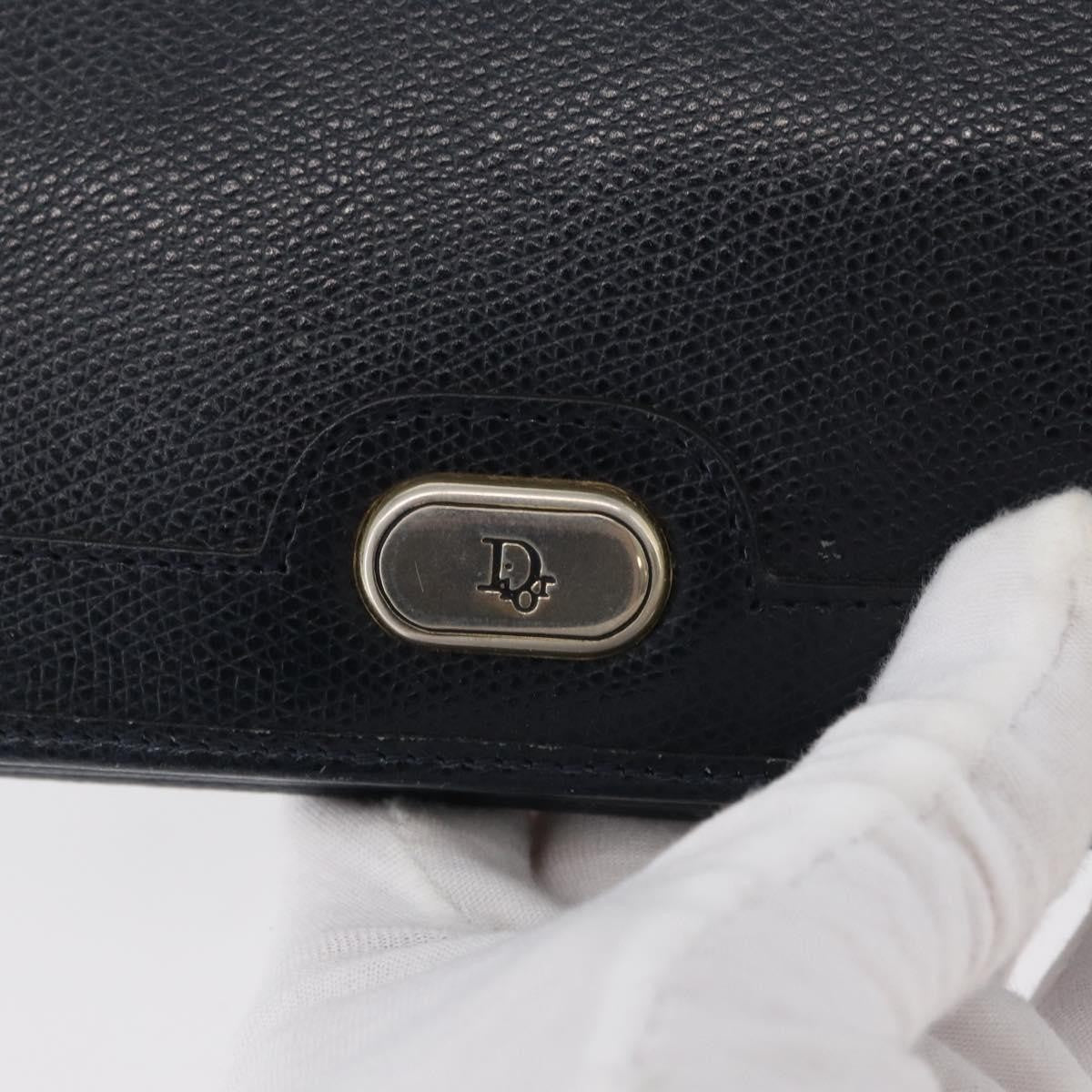 Christian Dior Vintage Chain Flap Leather Navy Leather Shoulder Bag Bag (Pre-Owned)