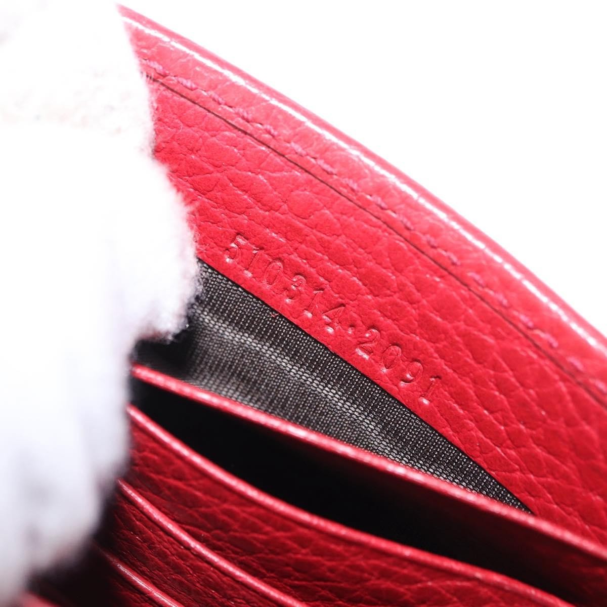 Gucci Interlocking Wallet On Chain Leather Red Leather Shoulder Bag Bag (Pre-Owned)