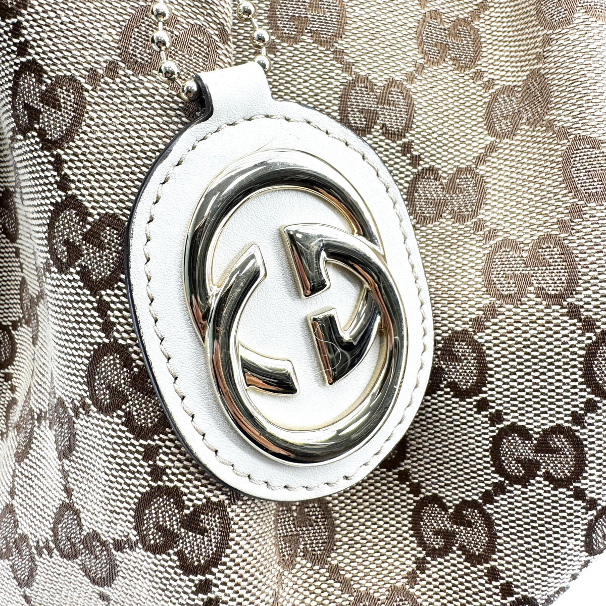 Gucci Sukey Tote Gg Canvas And Leather Brown Canvas Tote Bag Bag (Pre-Owned)