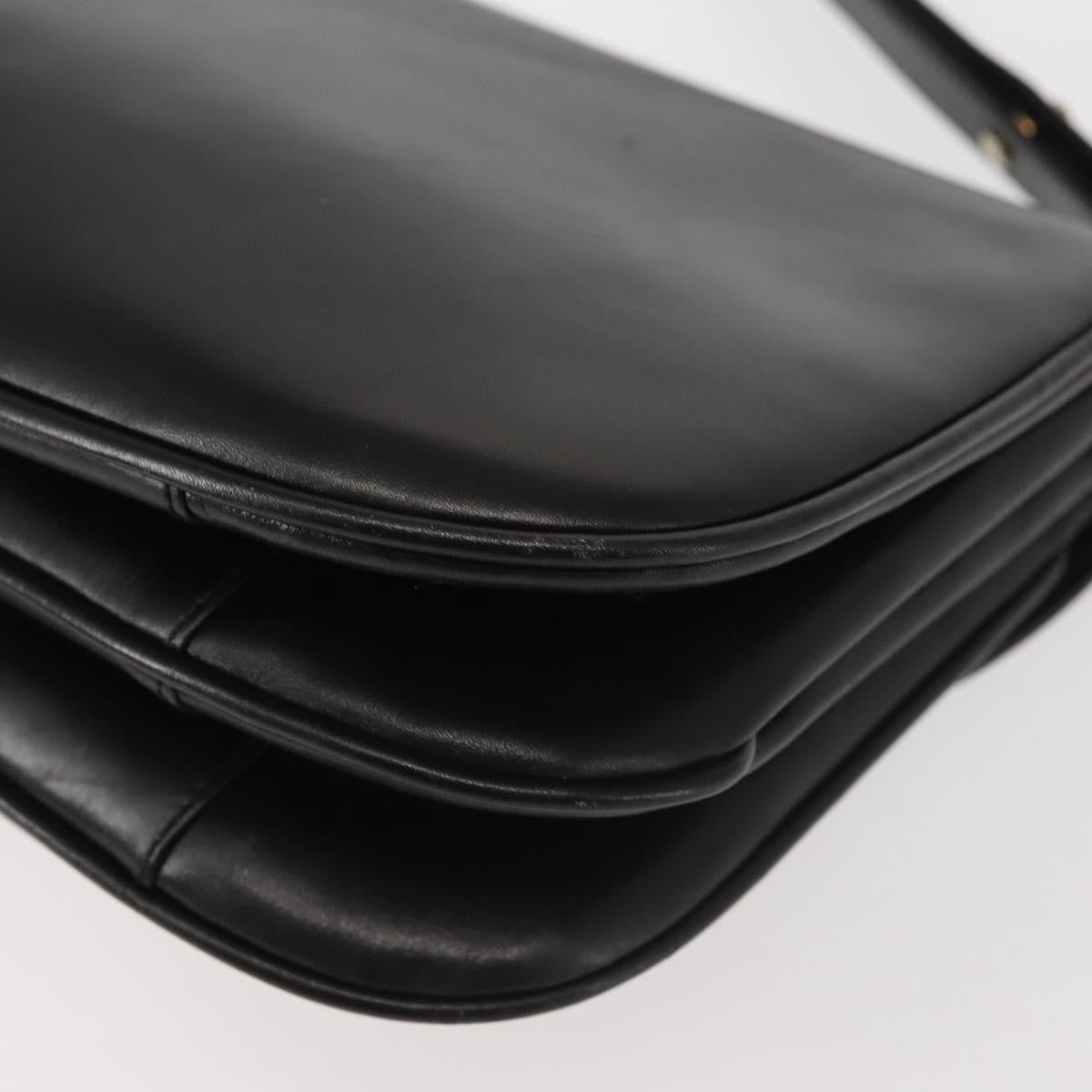 Bally Vintage Leather Black Leather Shoulder Bag Bag (Pre-Owned)