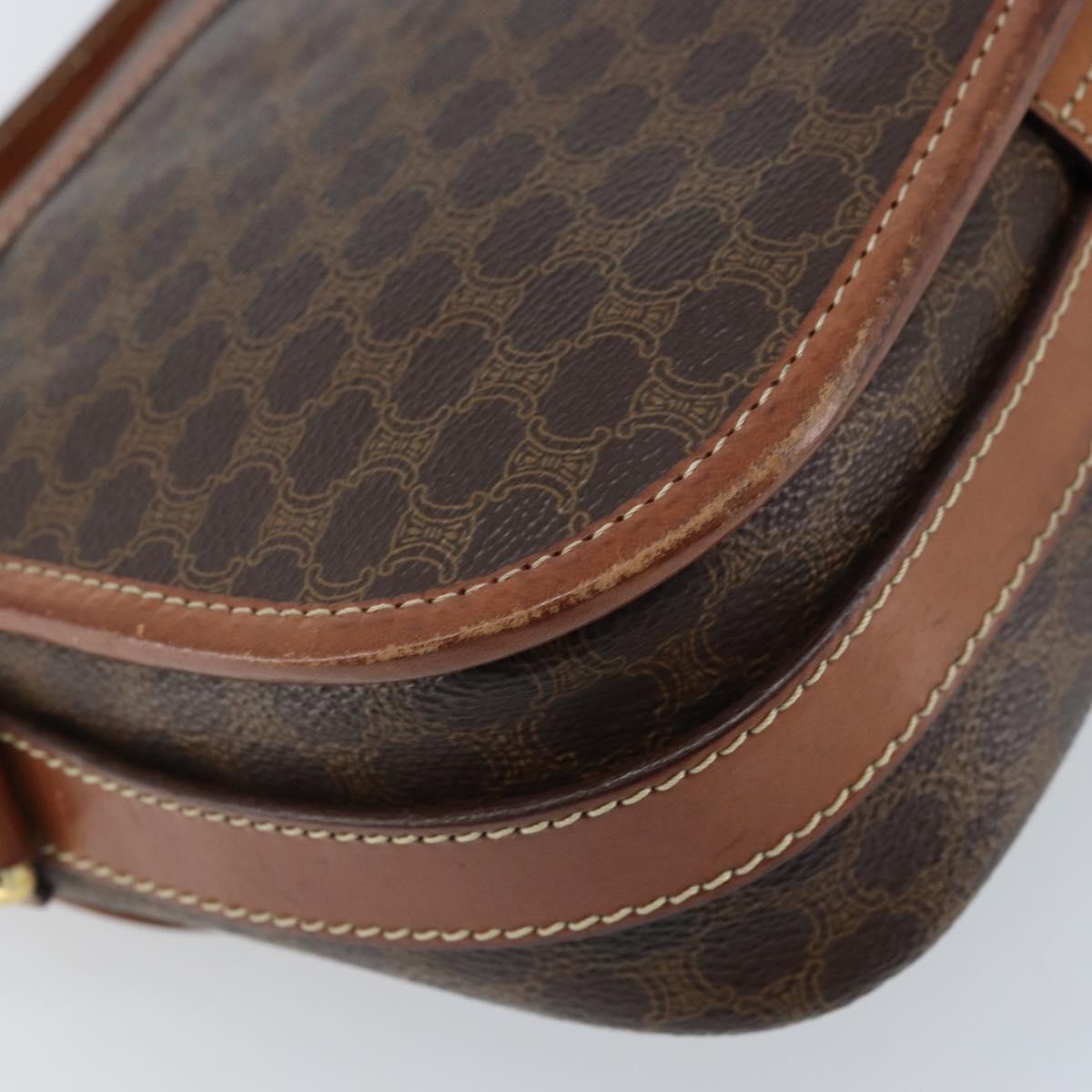 Celine Vintage Macadam Canvas And Leather Brown Pvc Shoulder Bag Bag (Pre-Owned)