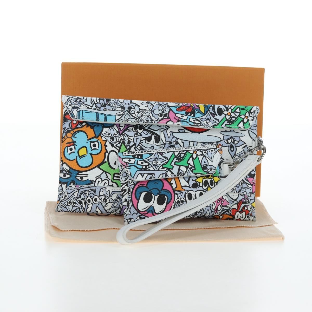 Louis Vuitton Trio Envelope Pouch Set Limited Edition Monogram Comics Canvas Multicolour Canvas Clutche & Pouche Bag (Pre-Owned)