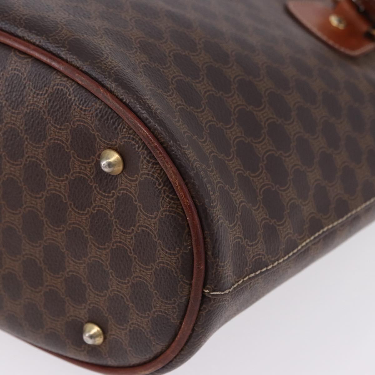 Celine Vintage Macadam Canvas Brown Canvas Handbag (Pre-Owned)