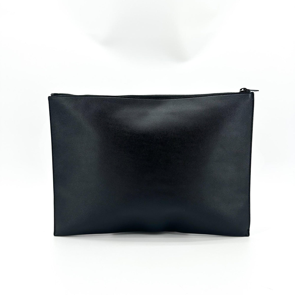 Saint Laurent Zipped Document Holder Leather Black Leather Briefcase Bag (Pre-Owned)