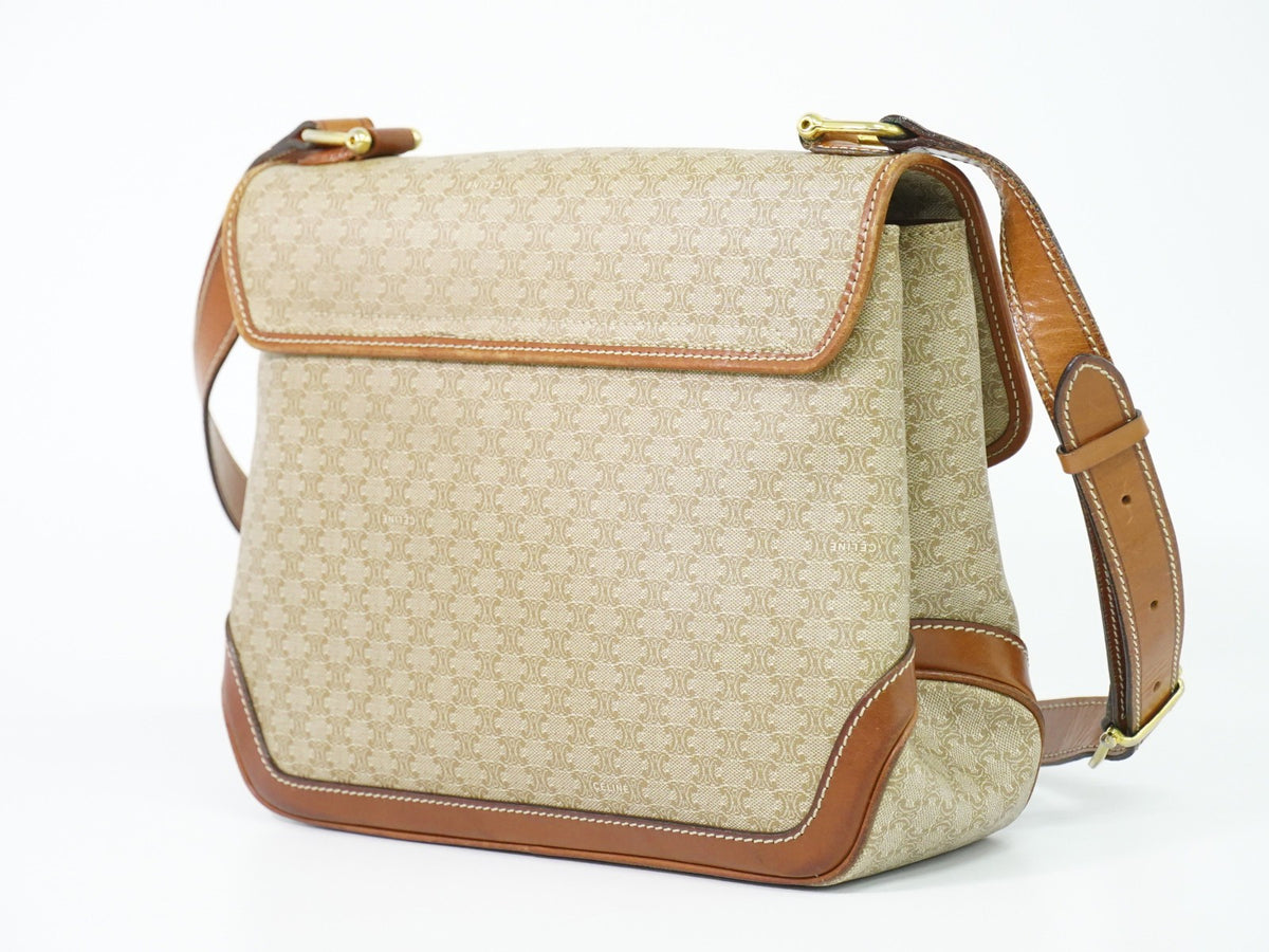 Celine Vintage Macadam Canvas Beige Pvc Backpack Bag (Pre-Owned)