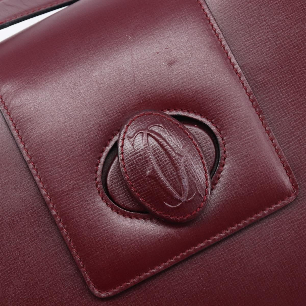 Cartier Must De Cartier Leather Burgundy Leather Shoulder Bag Bag (Pre-Owned)