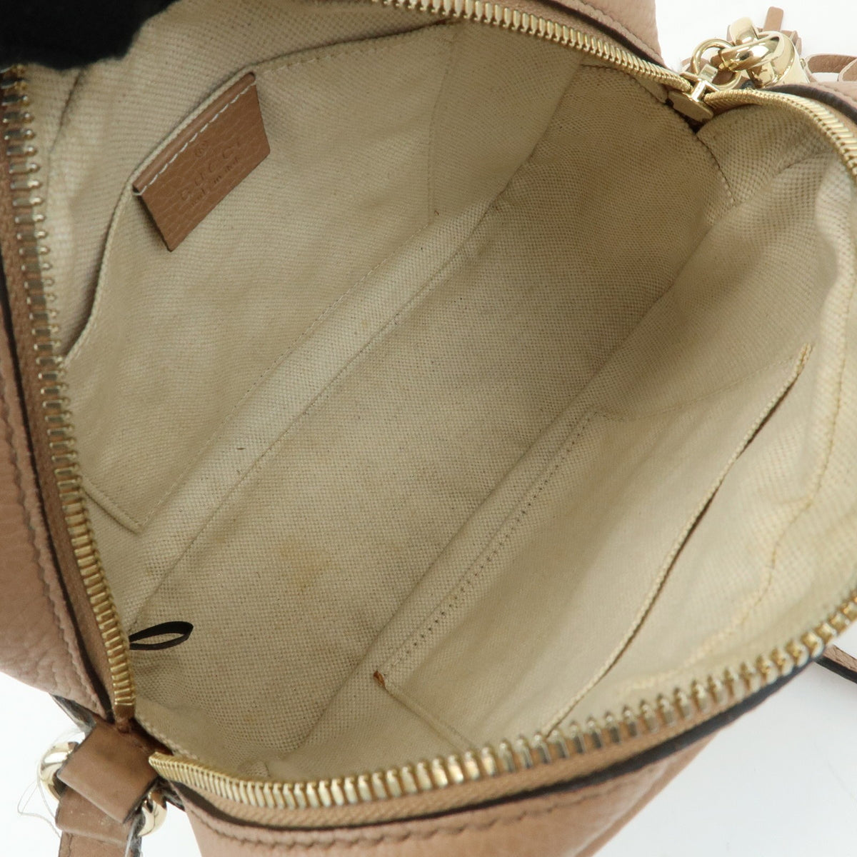 Gucci Soho Disco Leather Beige Leather Crossbody Bag Bag (Pre-Owned)