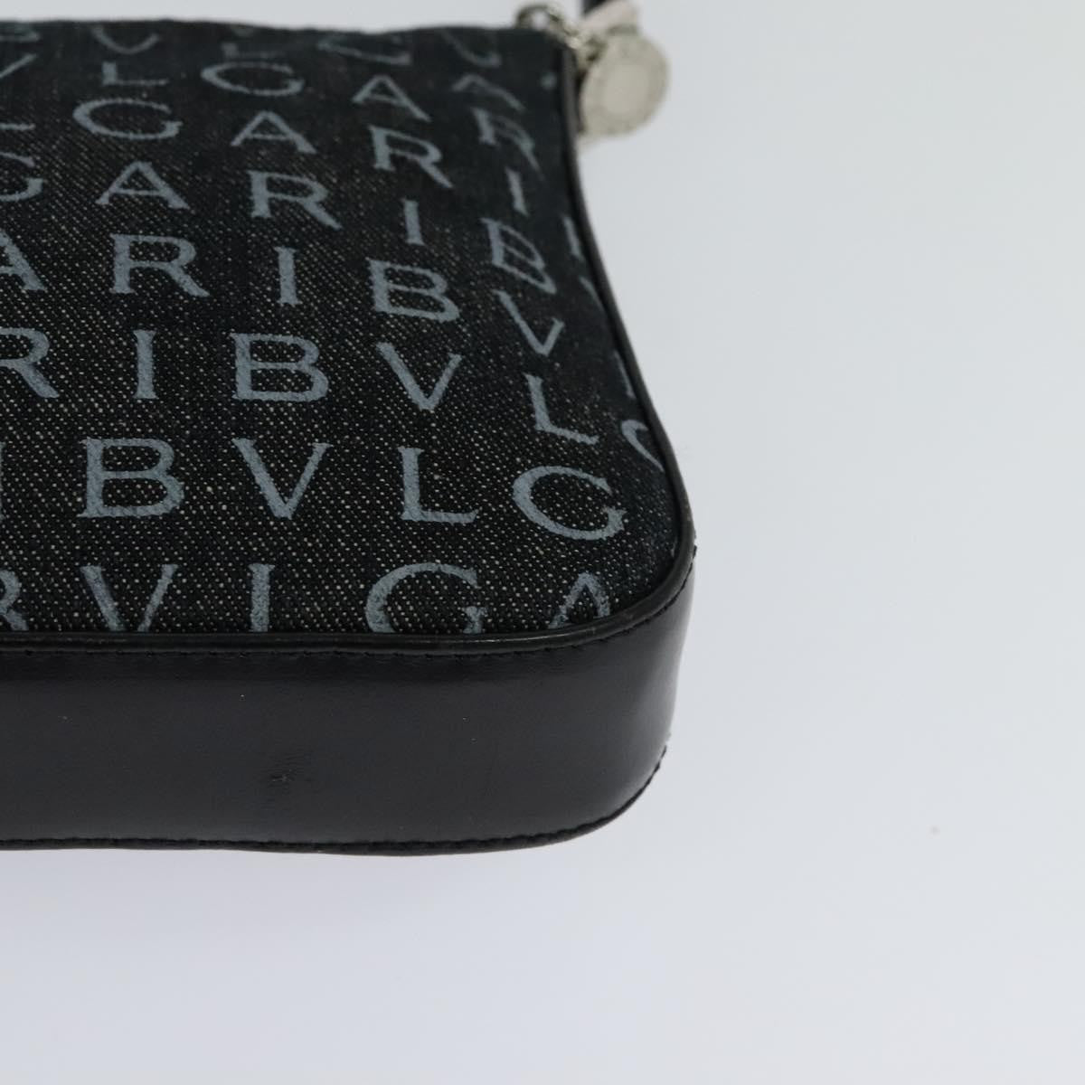 Bvlgari Logomania Canvas Black Canvas Shoulder Bag Bag (Pre-Owned)