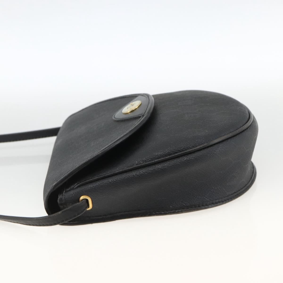 Christian Dior Vintage Honeycomb Flap Coated Canvas Black Canvas Shoulder Bag Bag (Pre-Owned)