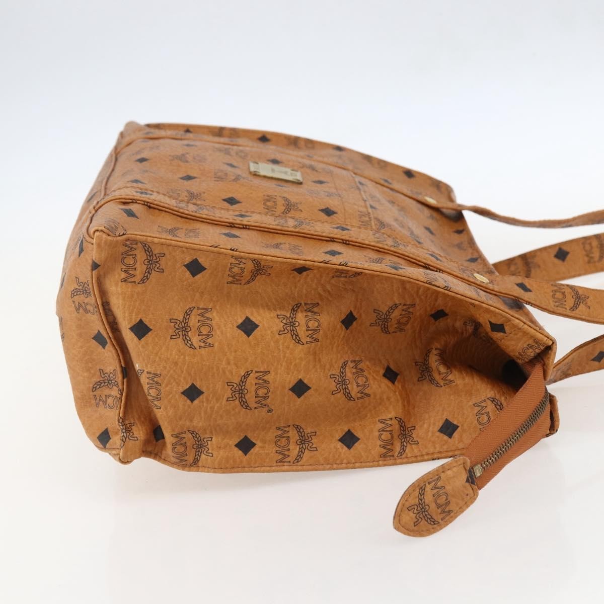 MCM Vintage Visetos Canvas Brown Pvc Tote Bag Bag (Pre-Owned)