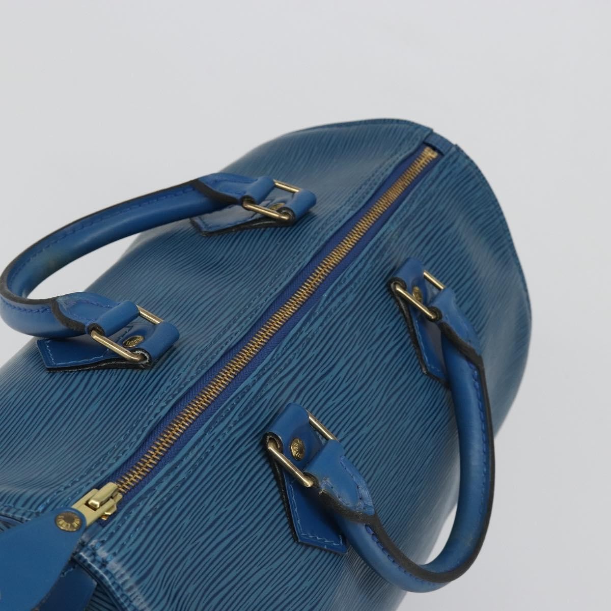 Louis Vuitton Speedy Epi Leather Blue Leather Handbag (Pre-Owned)