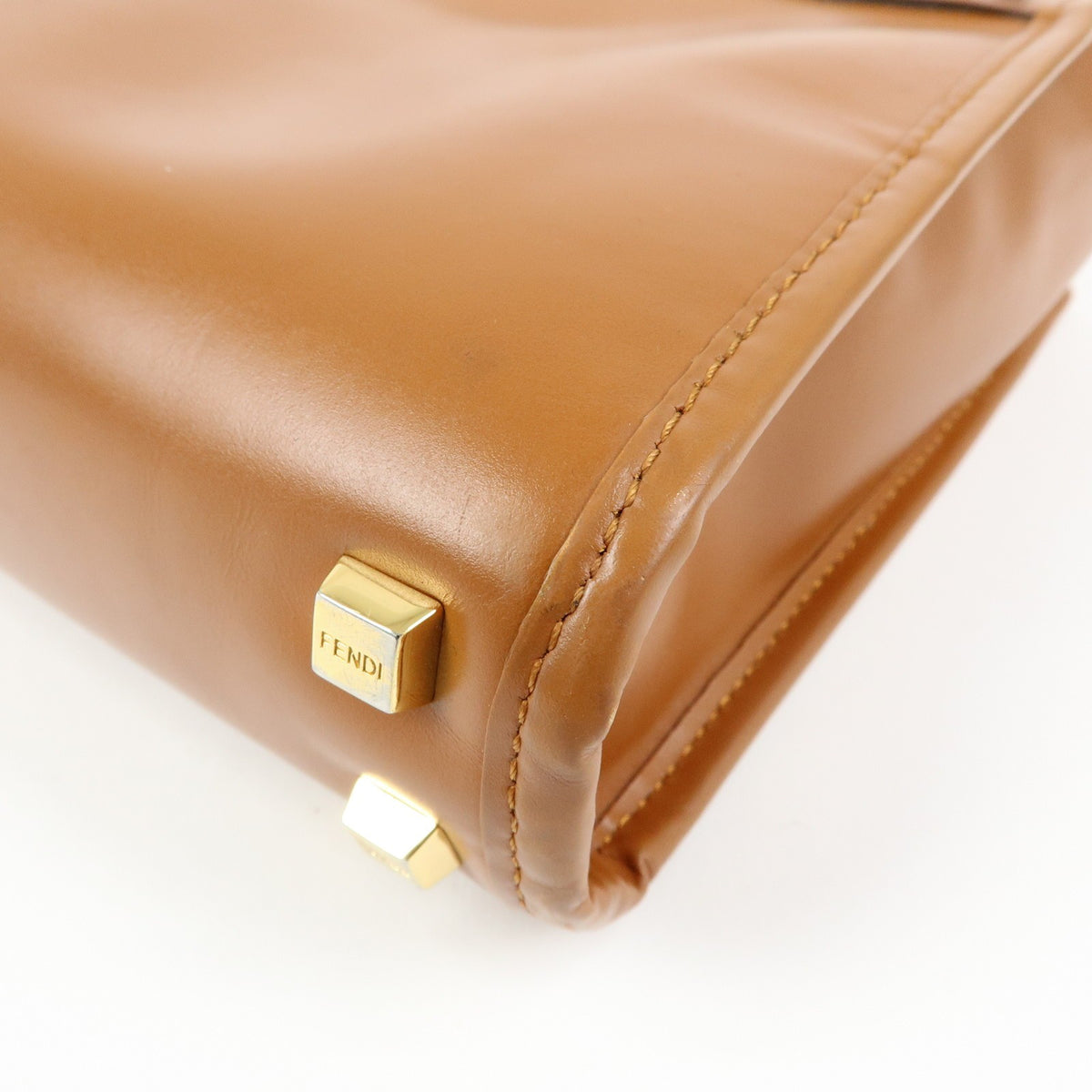 Fendi Sunshine Shopper Leather Brown Leather Tote Bag Bag (Pre-Owned)