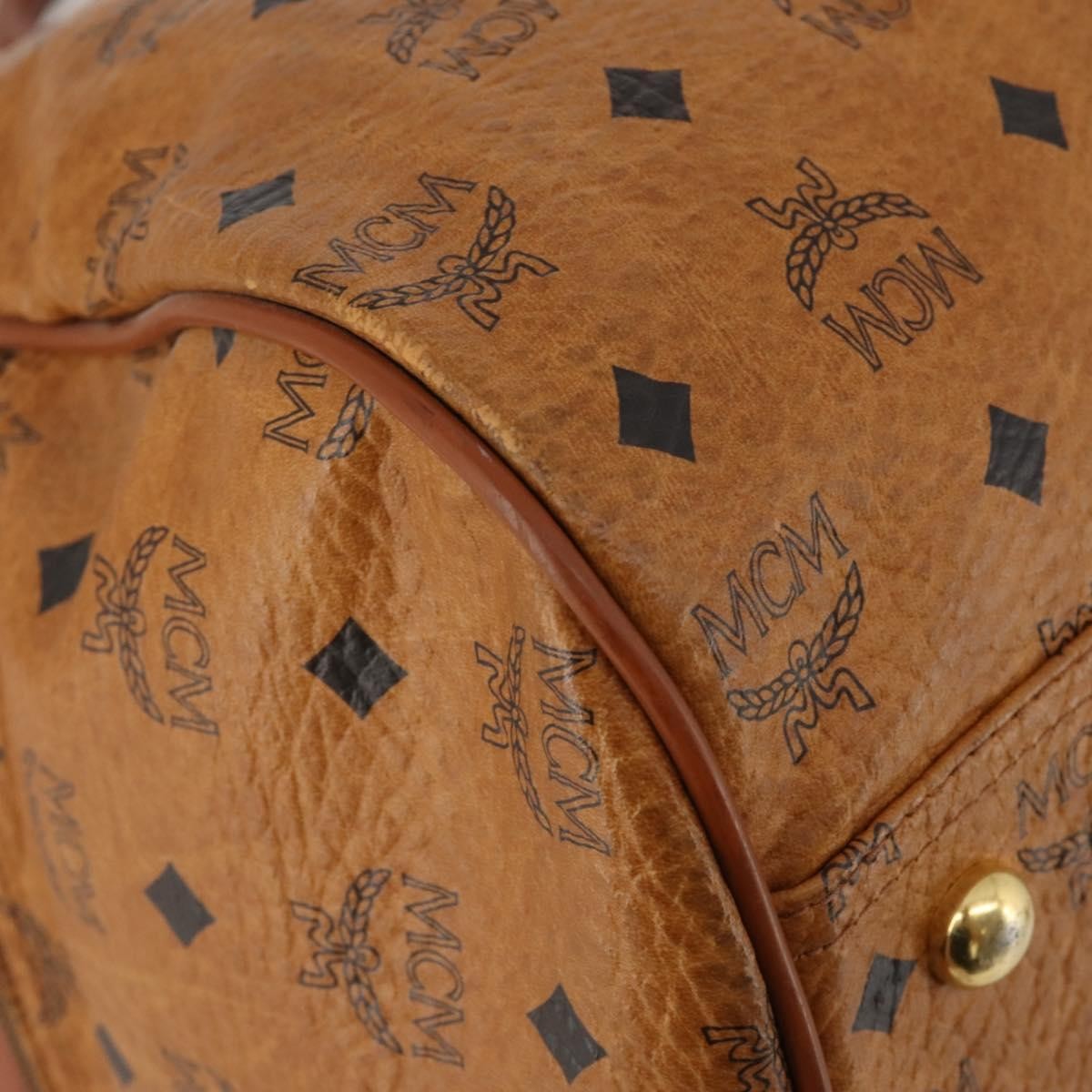 MCM Vicetos Leather Brown Leather Travel Bag Bag (Pre-Owned)