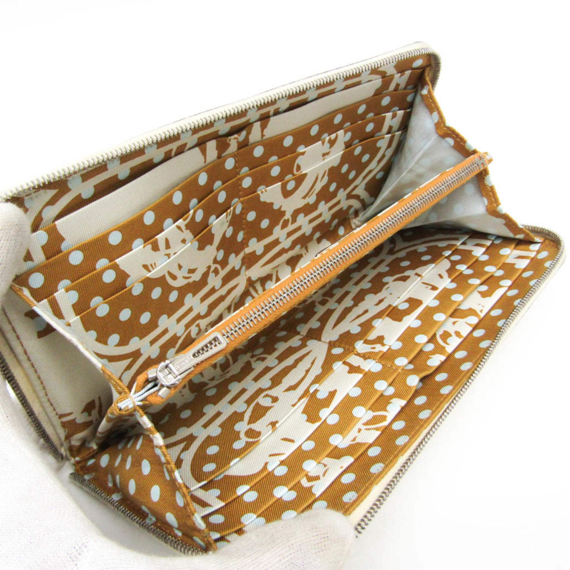 Hermes Azap Zip Around Silk'in Epsom Beige Leather Wallets Accessory (Pre-Owned)