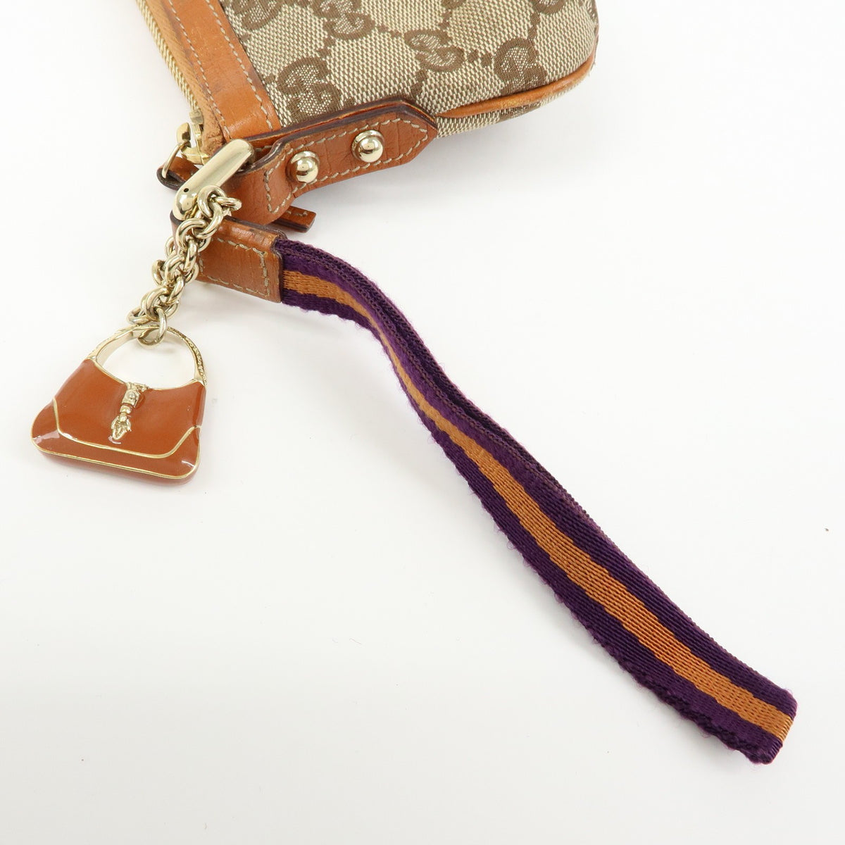 Gucci Zip Wristlet Gg Canvas Beige Canvas Clutche & Pouche Bag (Pre-Owned)