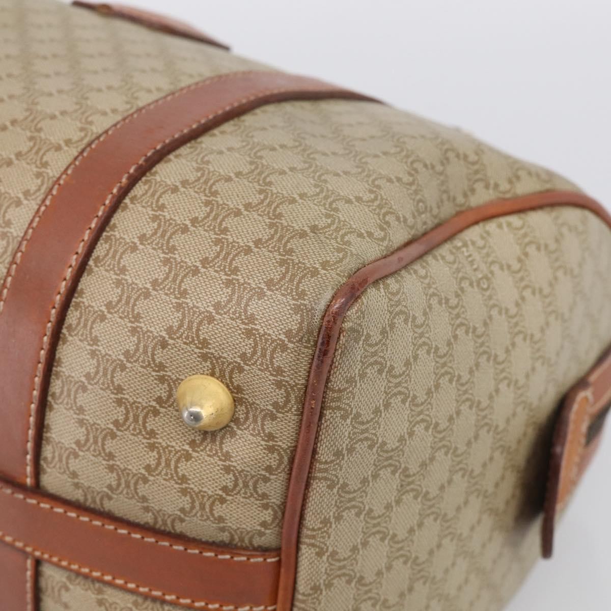 Celine Macadam Macadam With Leather Beige Canvas Tote Bag Bag (Pre-Owned)