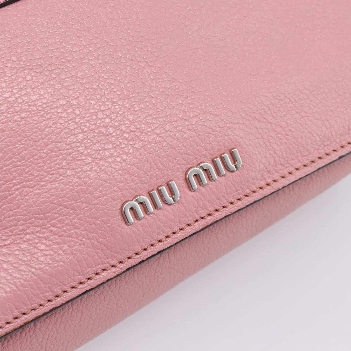 Miu Miu Beau Top Handle Leather Pink Leather Handbag (Pre-Owned)