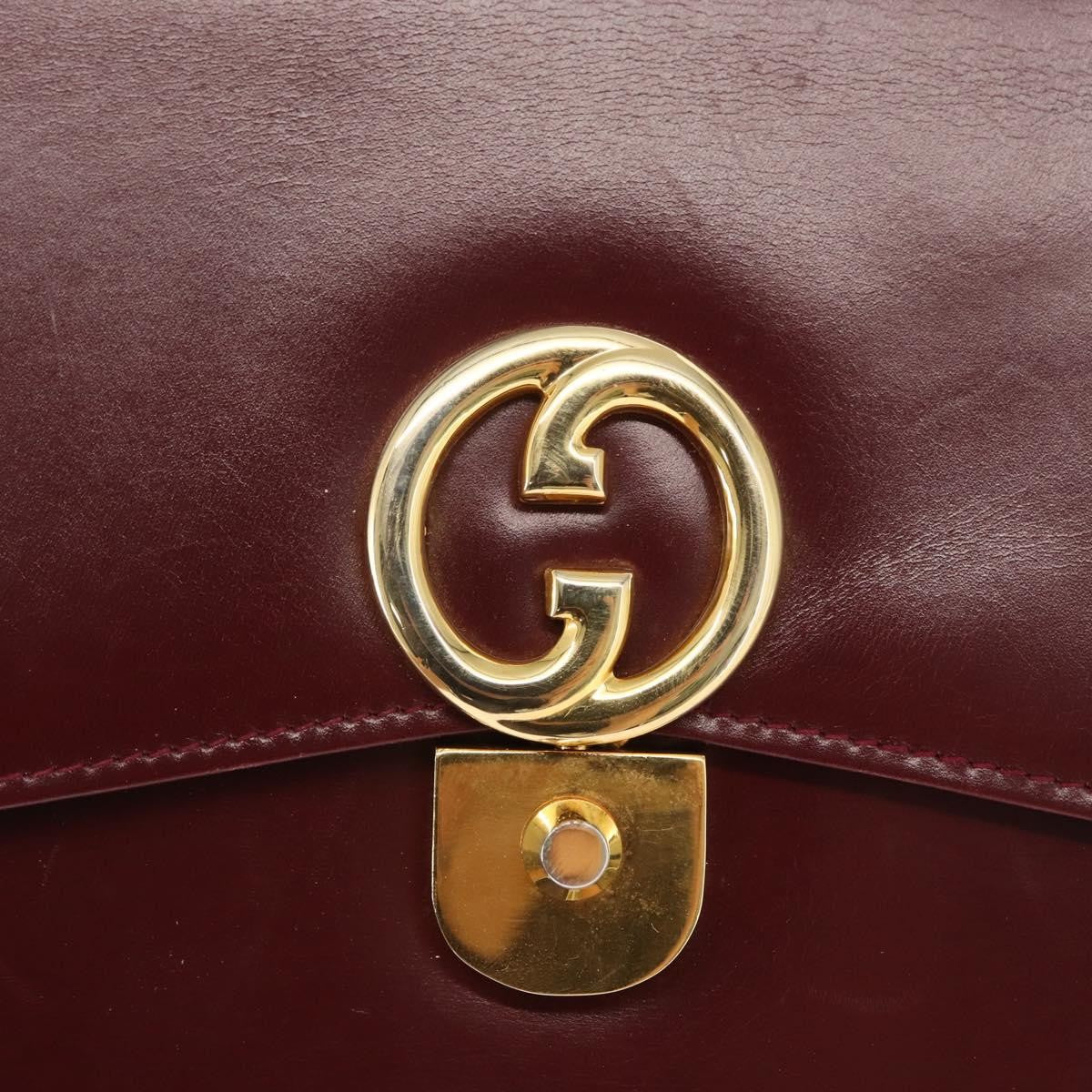 Gucci Vintage Leather Burgundy Leather Handbag (Pre-Owned)