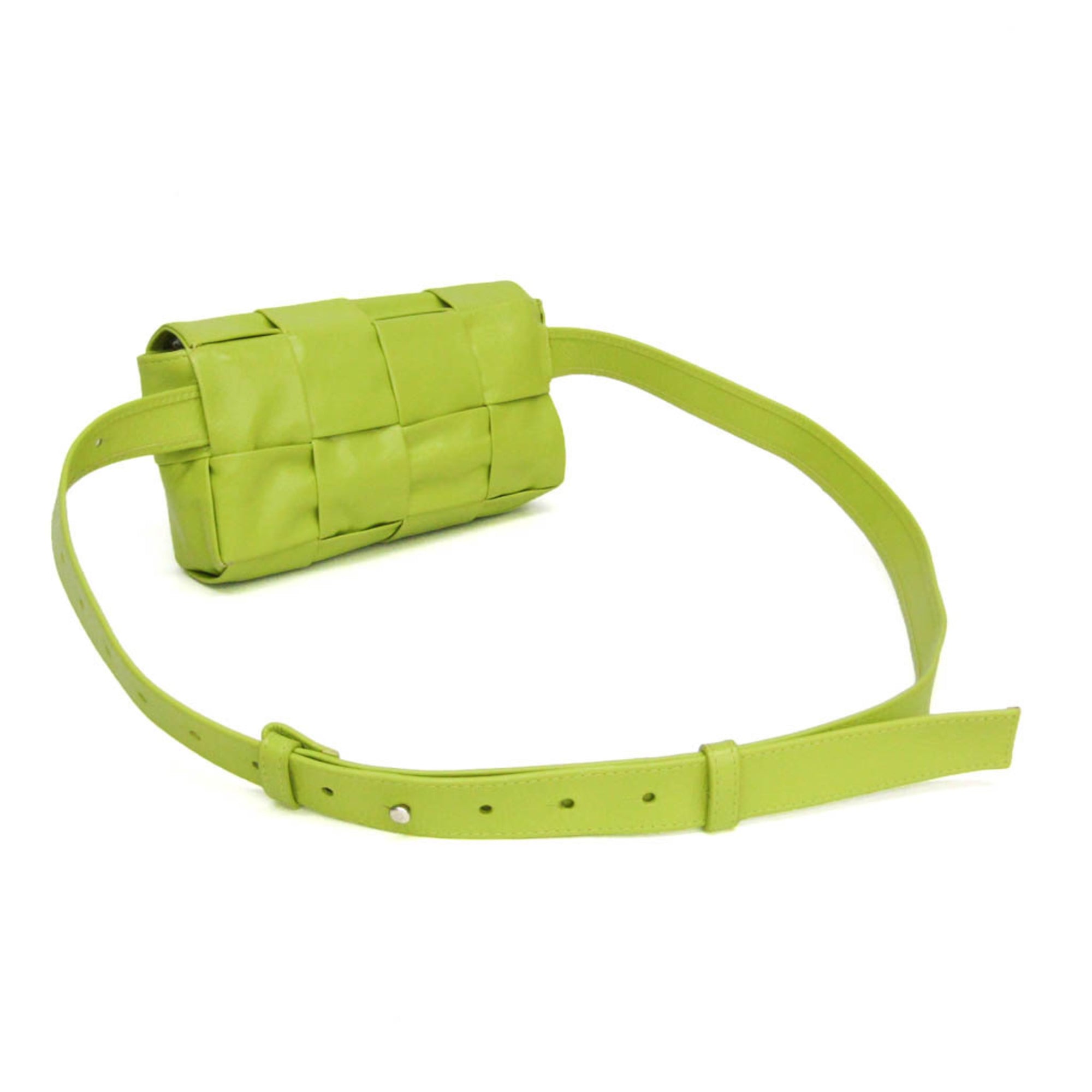 Bottega Veneta Cassette Leather Green Leather Clutche & Pouche Bag (Pre-Owned)