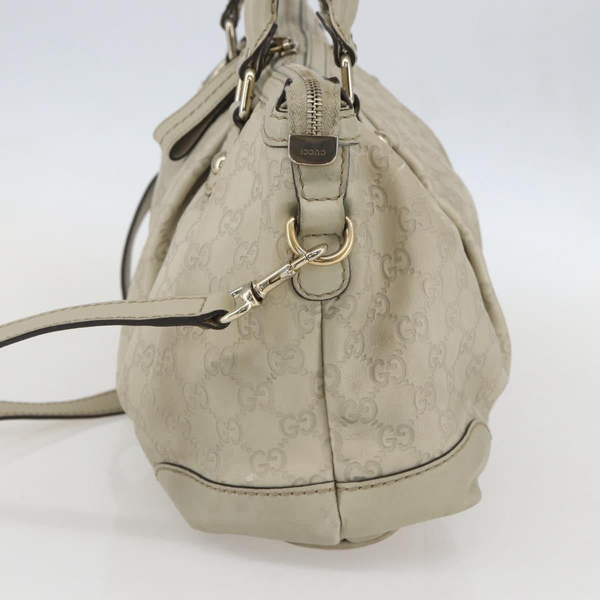 Gucci Sukey Top Handle Satchel Guccissima Leather Ecru Leather Handbag (Pre-Owned)