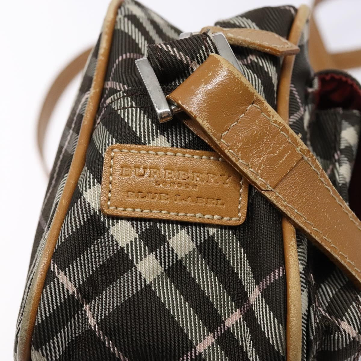 Burberry Nova Check Blue Label Canvas Brown Canvas Shoulder Bag Bag (Pre-Owned)
