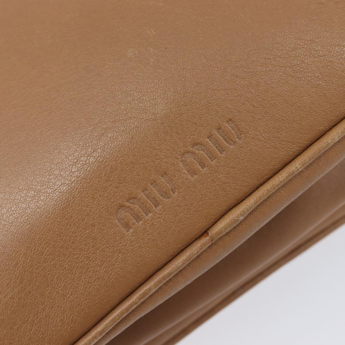 Miu Miu Beau Top Handle Leather Brown Leather Handbag (Pre-Owned)