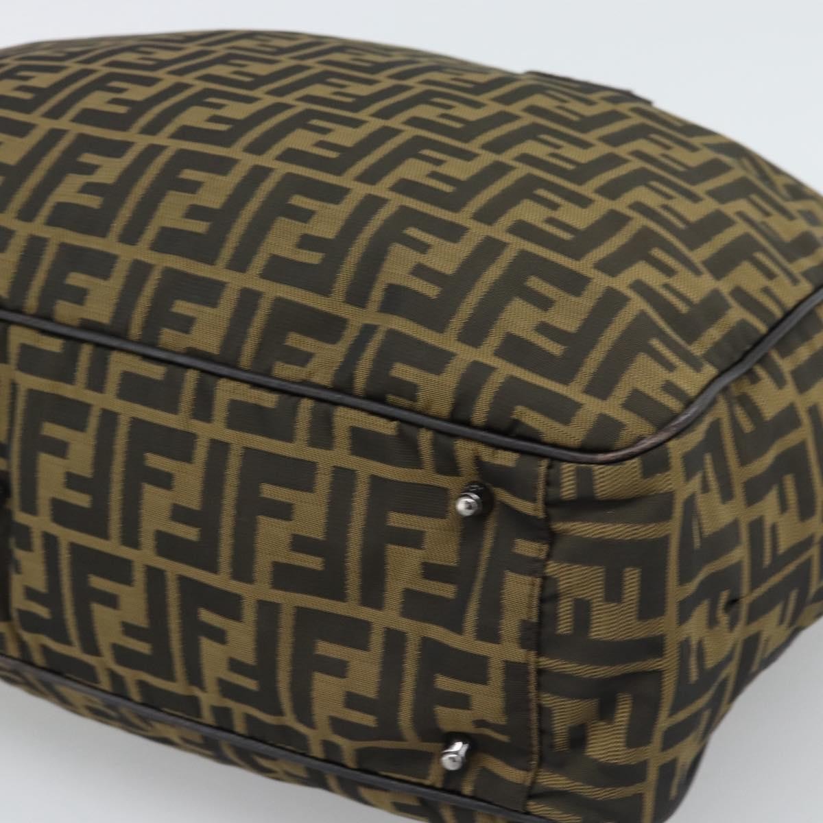 Fendi Vintage Zip Tote Zucca Canvas Khaki Canvas Tote Bag Bag (Pre-Owned)