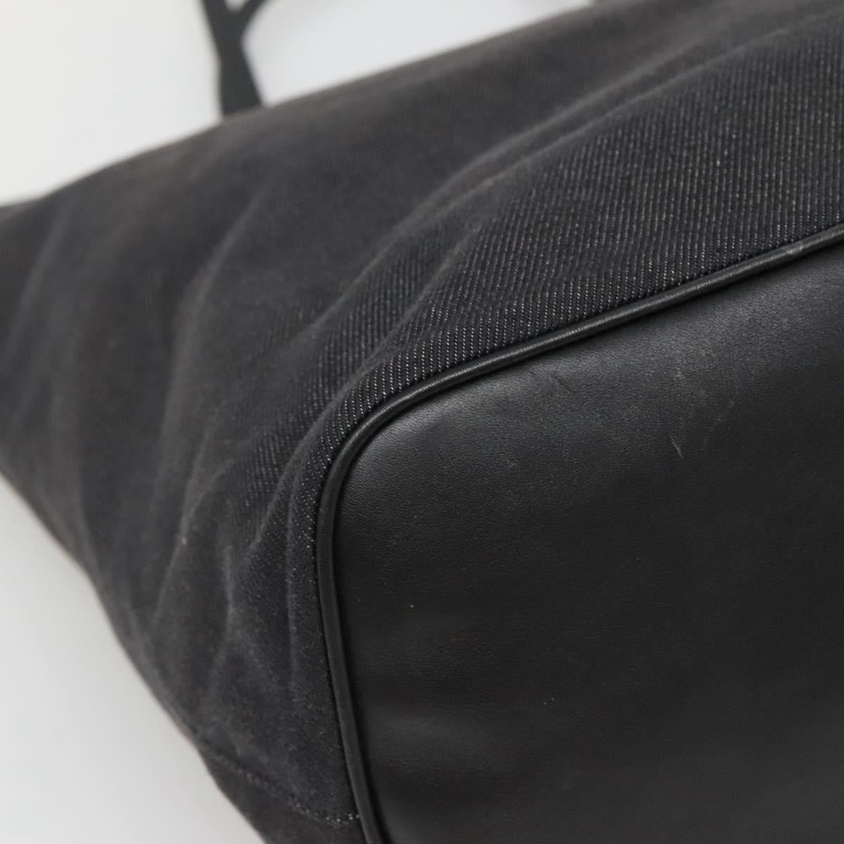 Salvatore Ferragamo Gancini Tote Canvas Black Canvas Tote Bag Bag (Pre-Owned)