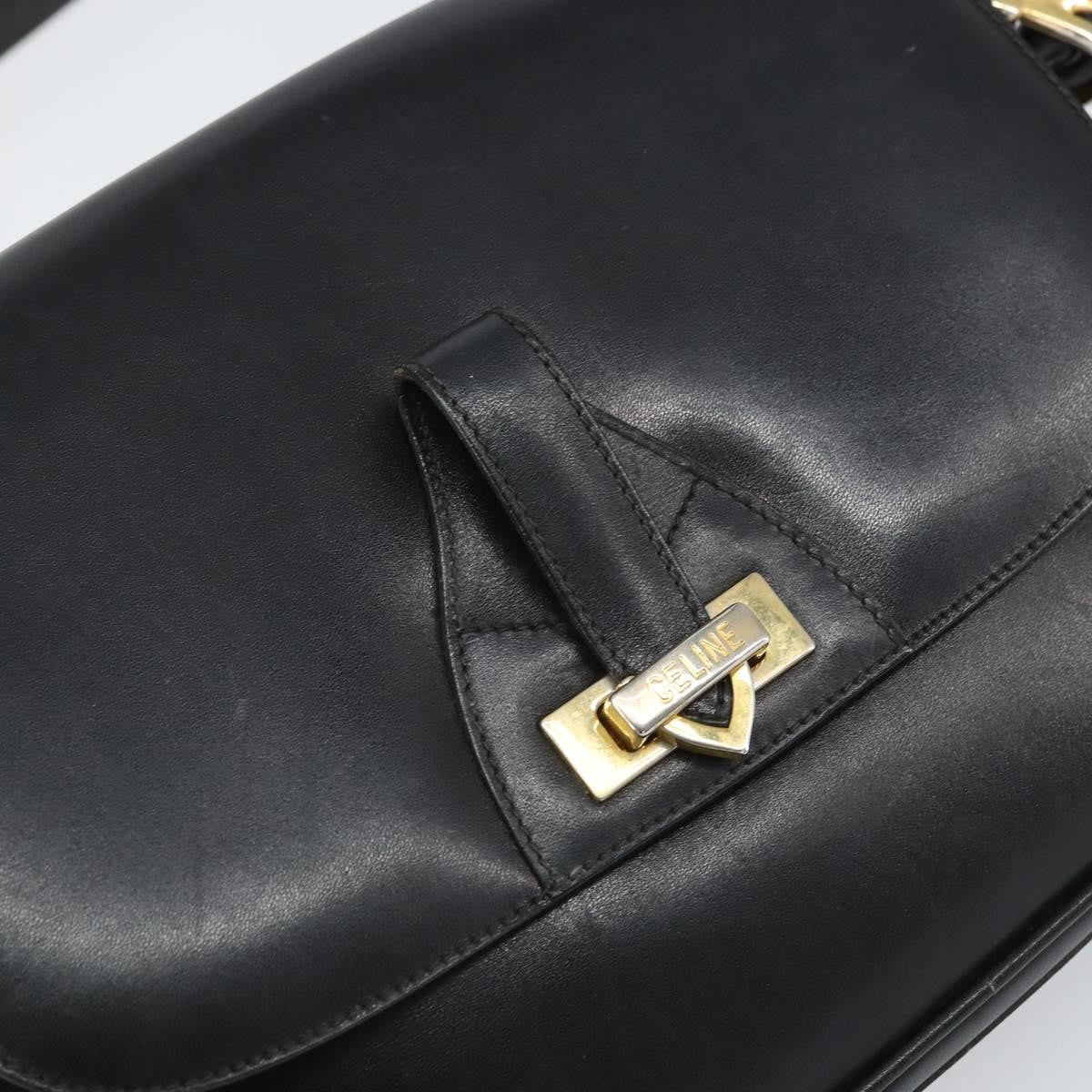 Celine Vintage Leather Black Leather Shoulder Bag Bag (Pre-Owned)