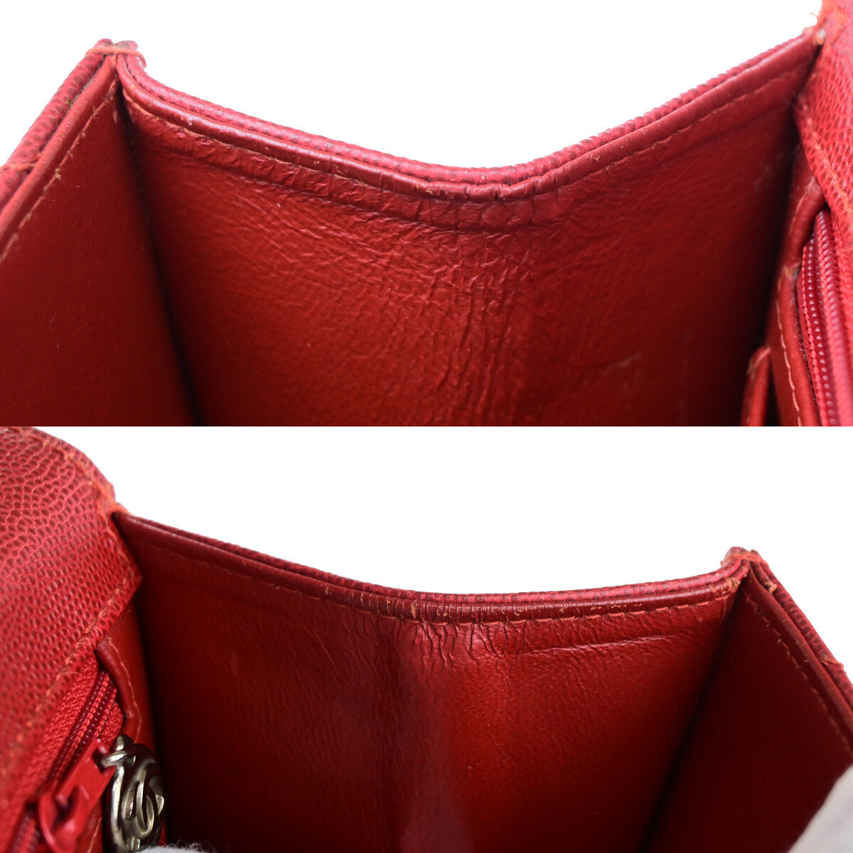 Chanel Vintage Cc Flap Top Handle Calfskin Leather Red Calfskin Bag (Pre-Owned)