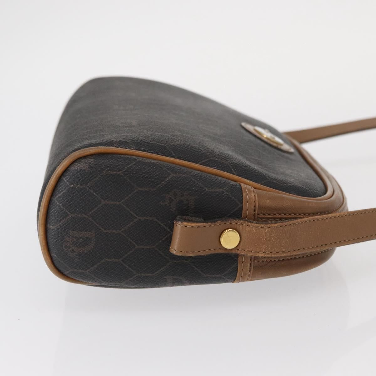 Christian Dior Vintage Honeycomb Canvas And Leather Black Canvas Shoulder Bag Bag (Pre-Owned)
