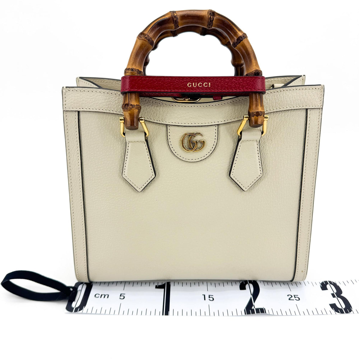 Gucci Diana Nm Bamboo Handle Leather White Leather Tote Bag Bag (Pre-Owned)