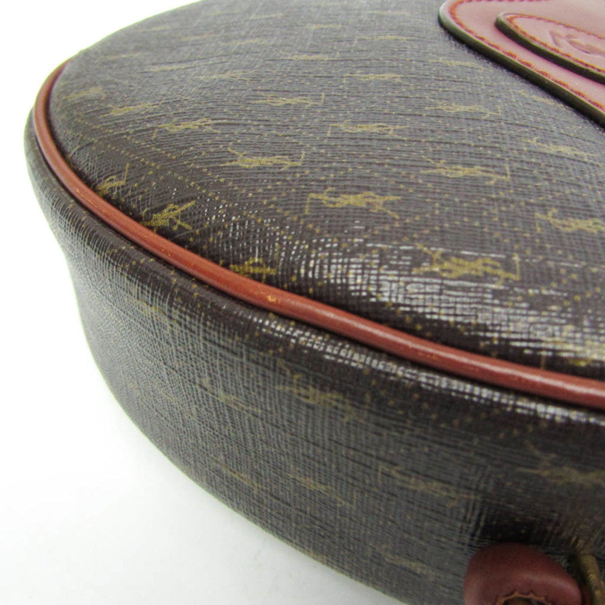 Saint Laurent Le Monogramme Coeur Monogram All Over Coated Canvas And Leather Brown Leather Clutche & Pouche Bag (Pre-Owned)