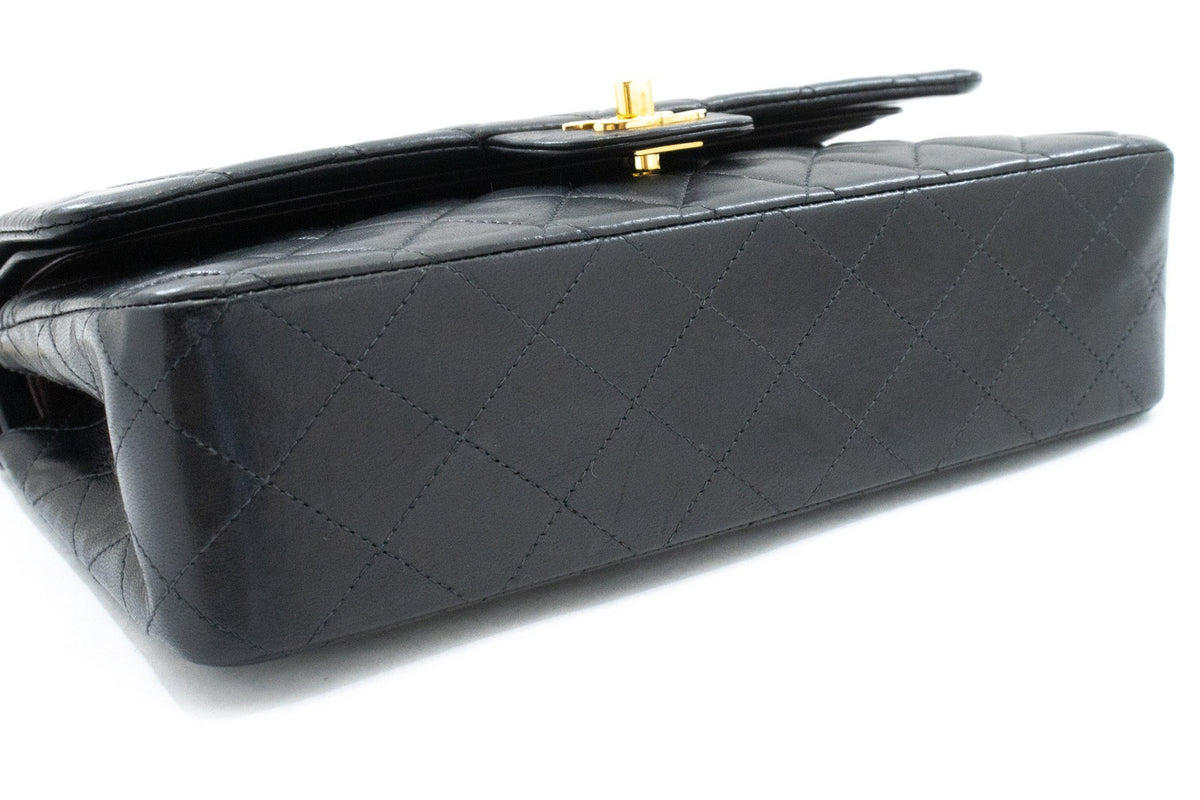 Chanel Classic Bowler Quilted Caviar Black Leather Handbag (Pre-Owned)
