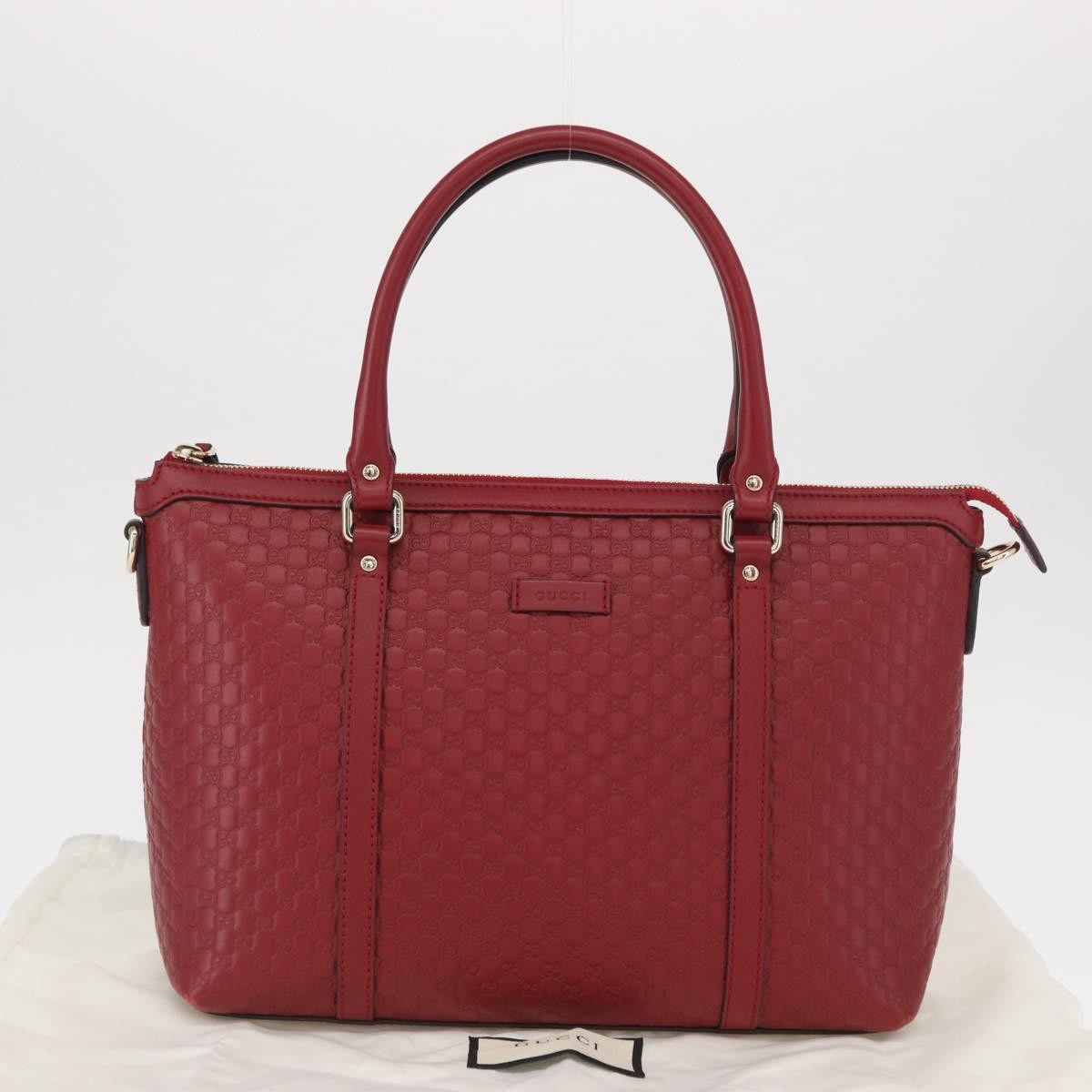 Gucci Margaux Microguccissima Leather Red Leather Tote Bag Bag (Pre-Owned)