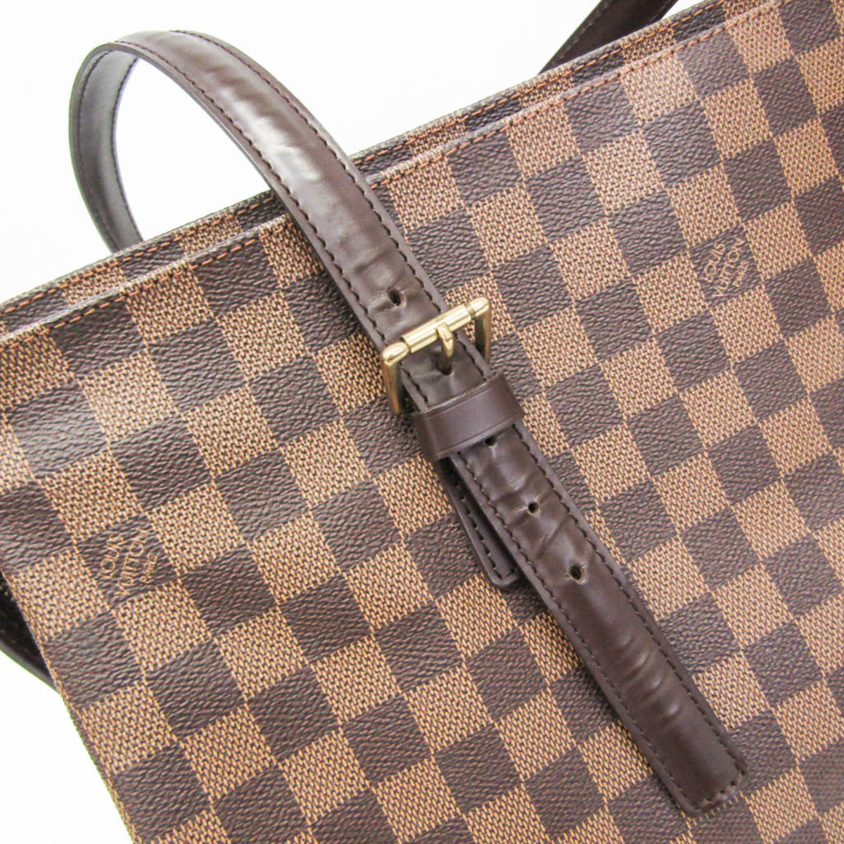 Louis Vuitton Chelsea Damier Ebene Brown Canvas Tote Bag Bag (Pre-Owned)