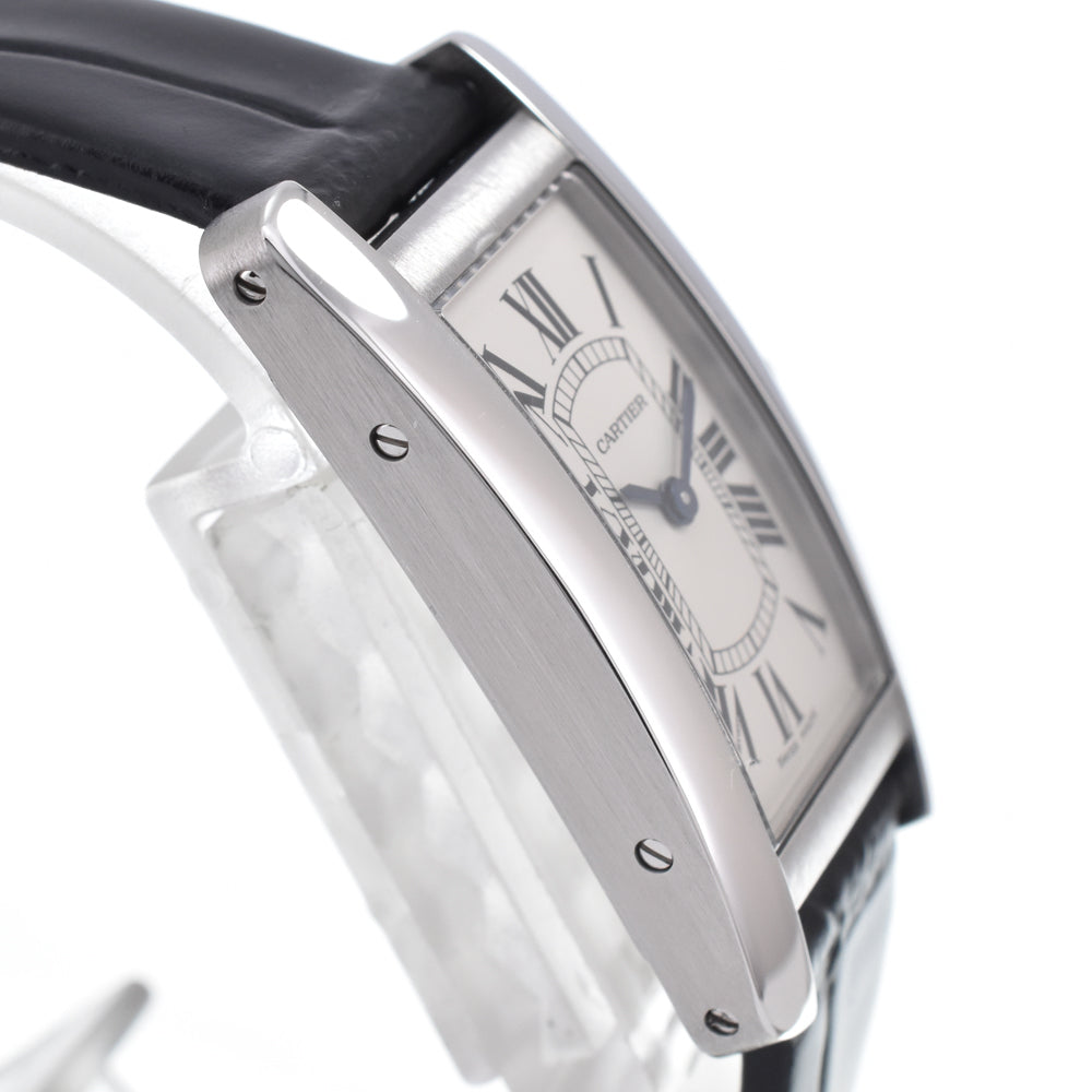 Cartier Tank Americaine Quartz Stainless Steel And Alligator Watch (Pre-Owned)