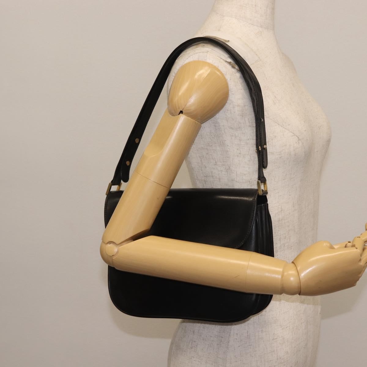 Bally Vintage Leather Black Leather Shoulder Bag Bag (Pre-Owned)