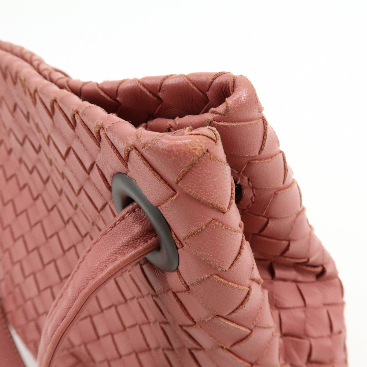 Bottega Veneta Bella Intrecciato Nappa Pink Leather Tote Bag Bag (Pre-Owned)