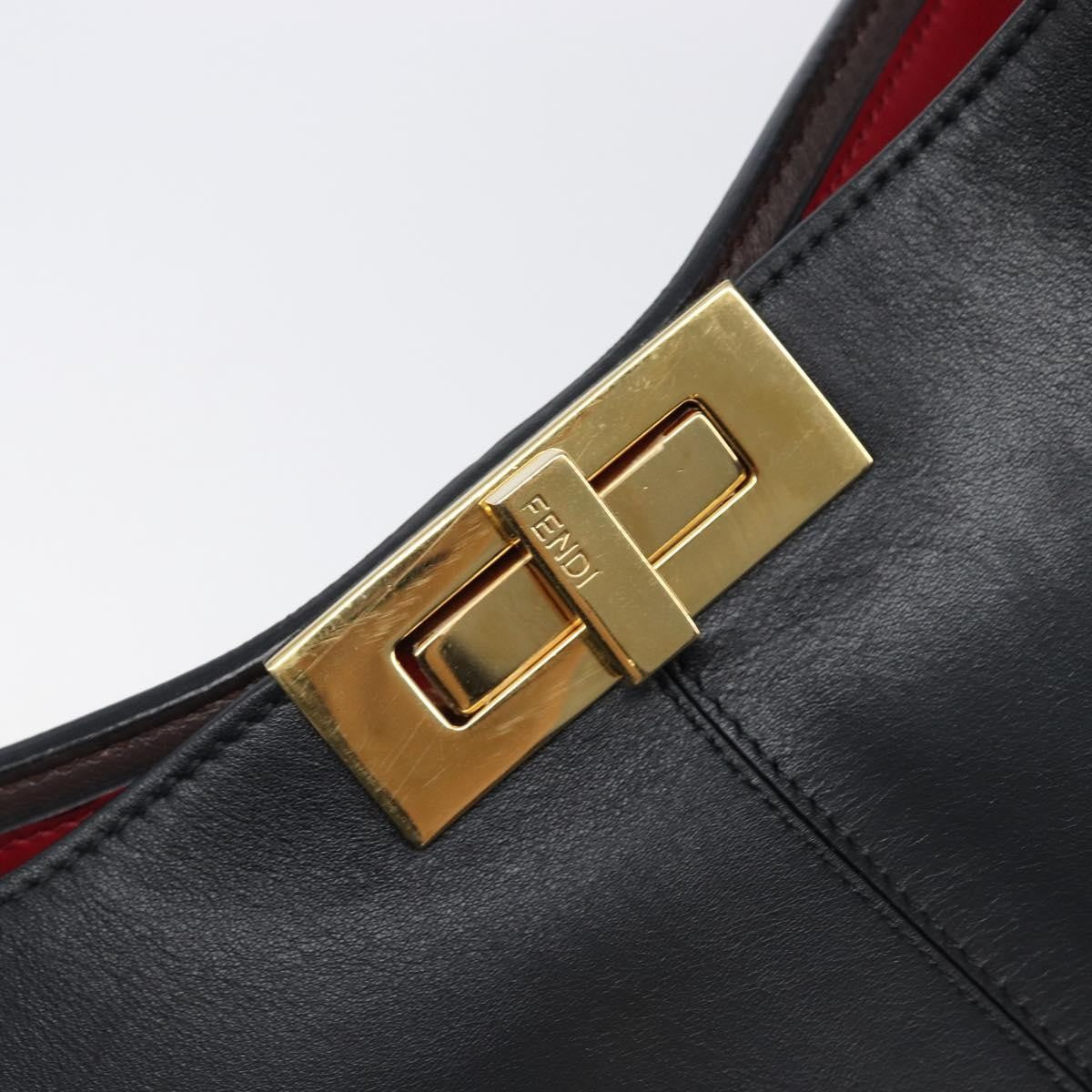 Fendi Peekaboo X-Lite Leather Black Leather Handbag (Pre-Owned)
