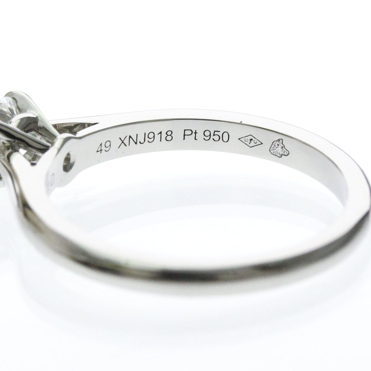 Cartier Solitaire 1895 18K White Gold With Rbc Diamond D/Vs1 Silver Platinum Ring Jewelry (Pre-Owned)