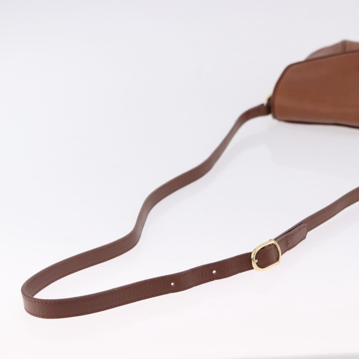 Burberry Flap Shoulder Leather Brown Leather Shoulder Bag Bag (Pre-Owned)