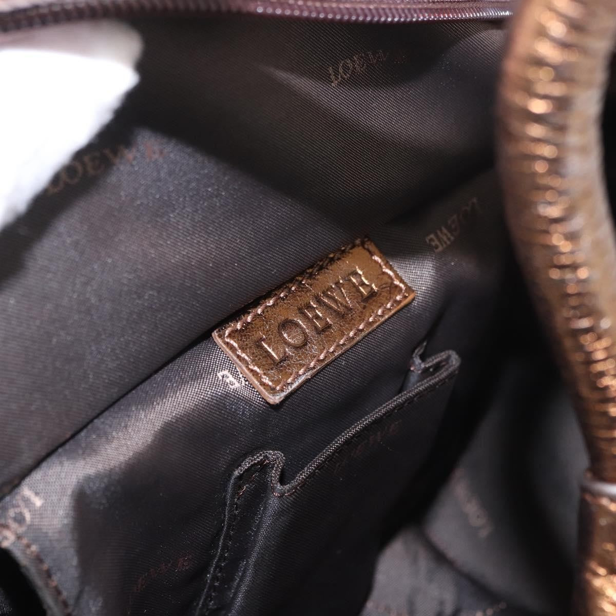Loewe Anagram Logo Nappa Aire Hand Leather Gold Leather Handbag (Pre-Owned)