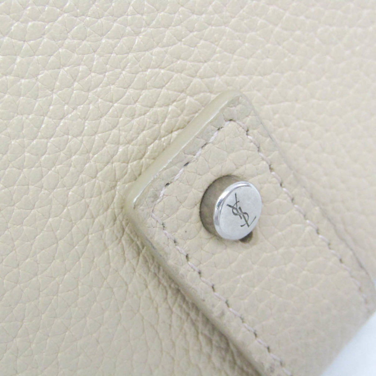 Saint Laurent Sac De Jour Souple Card Case Leather Beige Leather Wallets Accessory (Pre-Owned)