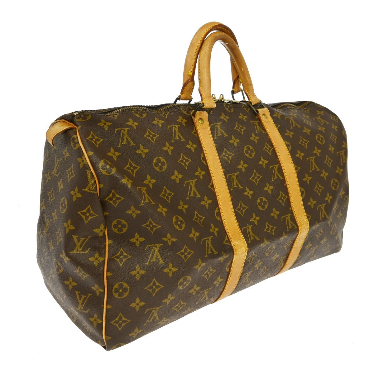 Louis Vuitton Keepall Monogram Brown Canvas Travel Bag Bag (Pre-Owned)